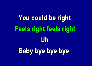 You could be right
Feels right feels right
Uh

Baby bye bye bye