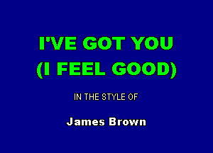 II'VIE GOT YOU
01 FEEL 600.)

IN THE STYLE 0F

James Brown