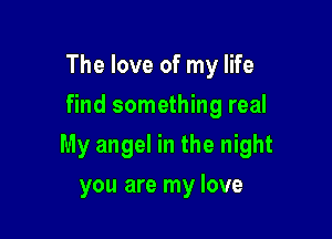 The love of my life
find something real

My angel in the night

you are my love