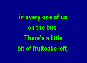 in every one of us

on the bus
There's a little
bit of fruitcake left