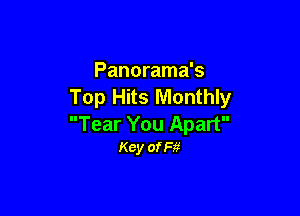 Panorama's
Top Hits Monthly

Tear You Apart
Key ong