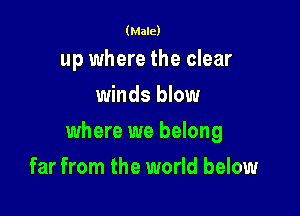 (Male)

up where the clear
winds blow

where we belong

far from the world below