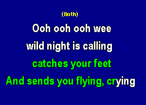(Both)

Ooh ooh ooh wee
wild night is calling
catches your feet

And sends you flying, crying