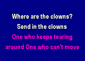 Where are the clowns?

Send in the clowns