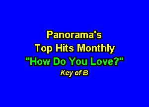 Panorama's
Top Hits Monthly

How Do You Love?
Kcy ofB