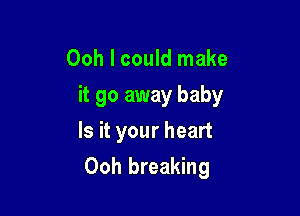 Ooh I could make

it go away baby

Is it your heart
Ooh breaking