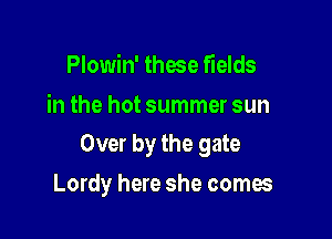 Plowin' these fields

in the hot summer sun
Over by the gate

Lordy here she comes