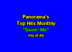 Panorama's
Top Hits Monthly

Savin' Me
Key ofAb