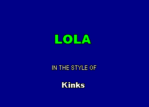 ILOILA

IN THE STYLE 0F

Kinks