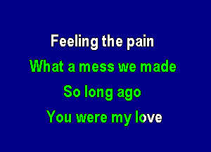 Feeling the pain
What a mess we made
So long ago

You were my love