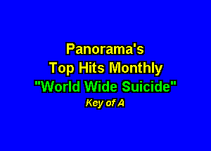 Panorama's
Top Hits Monthly

World Wide Suicide
Kcy ofA