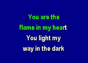 You are the
flame in my heart

You light my

way in the dark
