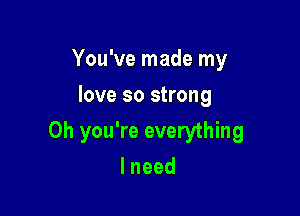 You've made my
love so strong

Oh you're everything

lneed