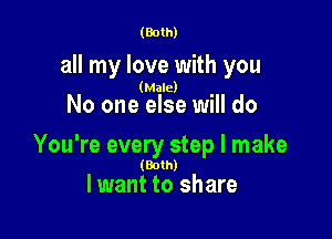 (Both)

all my love with you

(Male)

No one else will do

You're every step I make

(Both)

lwant to share