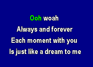 Ooh woah
Always and forever

Each moment with you

Is just like a dream to me