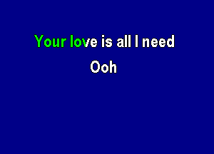 Your love is all I need
Ooh