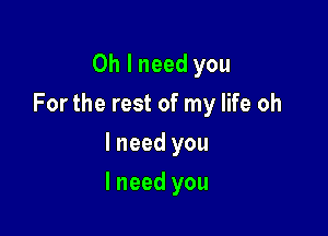 Oh I need you
Forthe rest of my life oh
lneed you

lneed you