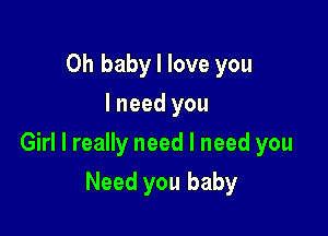 Oh baby I love you
I need you

Girl I really need I need you

Need you baby