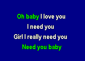 Oh baby I love you
I need you

Girl I really need you

Need you baby