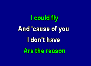 lcould fly

And 'cause of you

I don't have
Are the reason