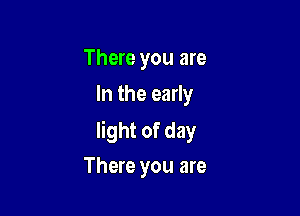 There you are
In the early

light of day
There you are