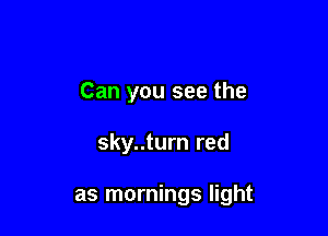 Can you see the

sky..turn red

as mornings light