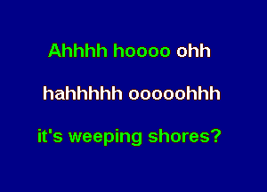 Ahhhh hoooo ohh

hahhhhh ooooohhh

it's weeping shores?