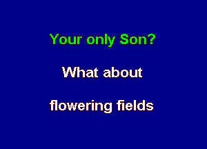 Your only Son?

What about

flowering fields