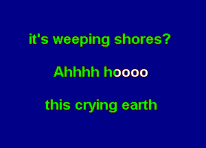 it's weeping shores?

Ahhhh hoooo

this crying earth