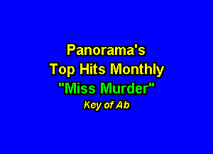 Panorama's
Top Hits Monthly

Miss Murder
Key ofAb