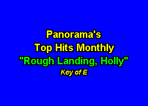 Panorama's
Top Hits Monthly

Rough Landing, Holly
Key ofE