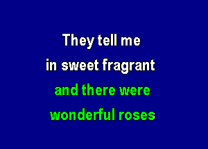 They tell me

in sweet fragrant
and there were
wonderful roses