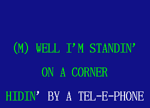 (M) WELL PM STANDIW
ON A CORNER
HIDIIW BY A TEL-E-PHONE