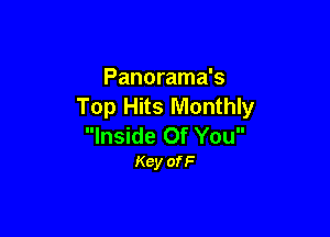 Panorama's
Top Hits Monthly

Inside Of You
Key ofF