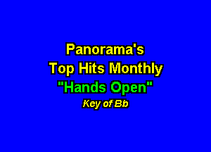 Panorama's
Top Hits Monthly

Hands Open
Key of8b