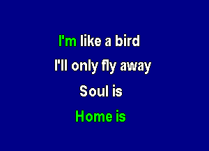 I'm like a bird

I'll only fly away

Soul is
Home is