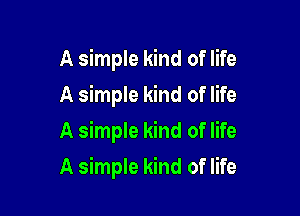 A simple kind of life
A simple kind of life
A simple kind of life

A simple kind of life