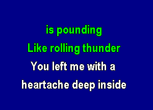 is pounding
Like rolling thunder
You left me with a

heartache deep inside