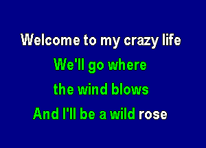 Welcome to my crazy life

We'll go where
the wind blows
And I'll be a wild rose