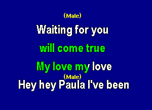 (Male)
Waiting for you
will come true

My love my love

(Male)

Hey hey Paula I've been