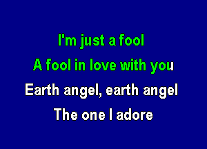 I'm just a fool
A fool in love with you

Earth angel, earth angel

The one I adore