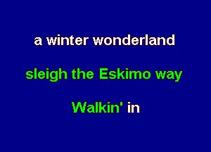 a winter wonderland

sleigh the Eskimo way

Walkin' in