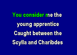 You consider me the
young apprentice

Caught between the
Scylla and Charibdes