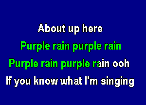 About up here
Purple rain purple rain
Purple rain purple rain ooh

If you know what I'm singing