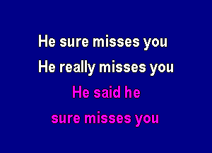 He sure misses you

He really misses you