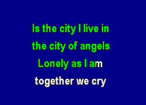 Is the city I live in

the city of angels

Lonely as I am
together we cry