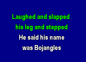 Laughed and slapped

his leg and stepped
He said his name
was Bojangles