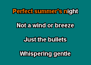 Perfect summer's night
Not a wind or breeze

Just the bullets

Whispering gentle