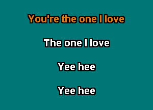 You're the one I love

The one I love

Yee hee

Yee hee
