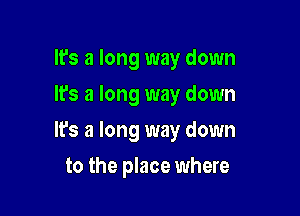 It's a long way down
It's a long way down

It's a long way down

to the place where